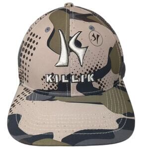 Killik Camo Baseball Cap Beige Green XL Embroidered Logo Fitted Hunting Hat